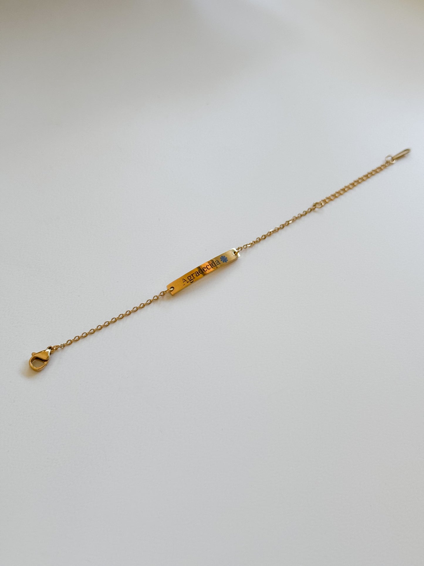 Agradecida Stainless Steel Engraved Bracelet