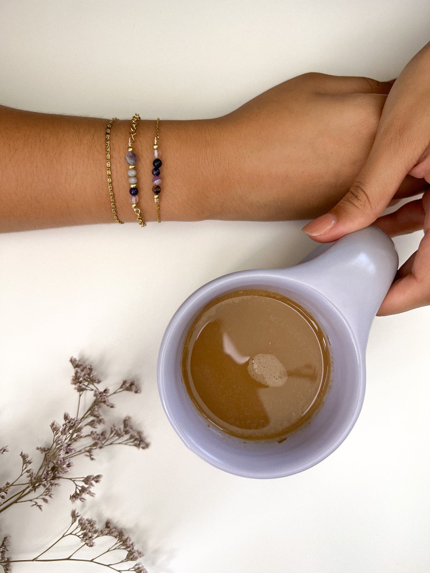 Conjunto de pulseras de cadena Violeta