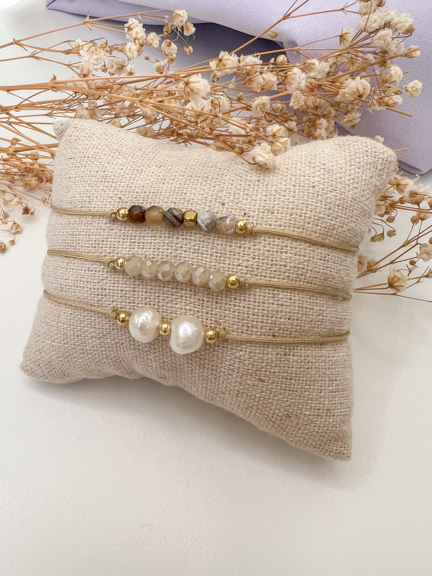 Pearls Adjustable Bracelet Set